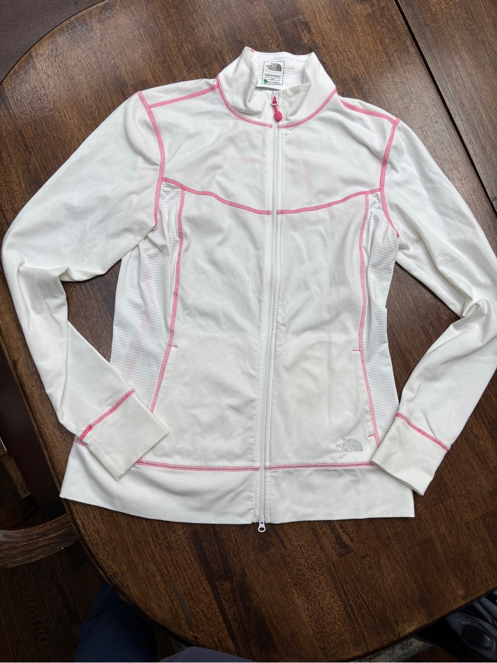 The North Face White Jacket with Pink Piping